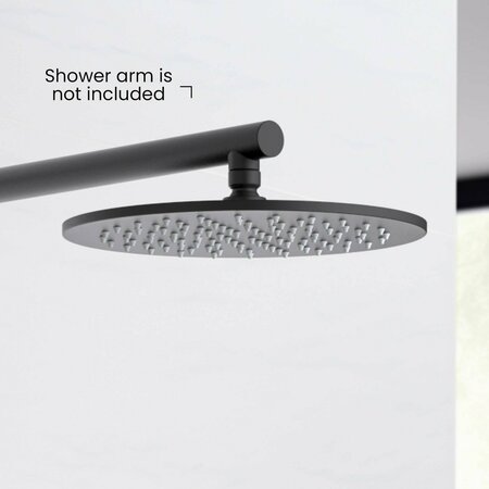 Kibi Circular 10 Metal Thin Profile Rain Shower Head 1.75 GPM - Matte Black SH1002MB